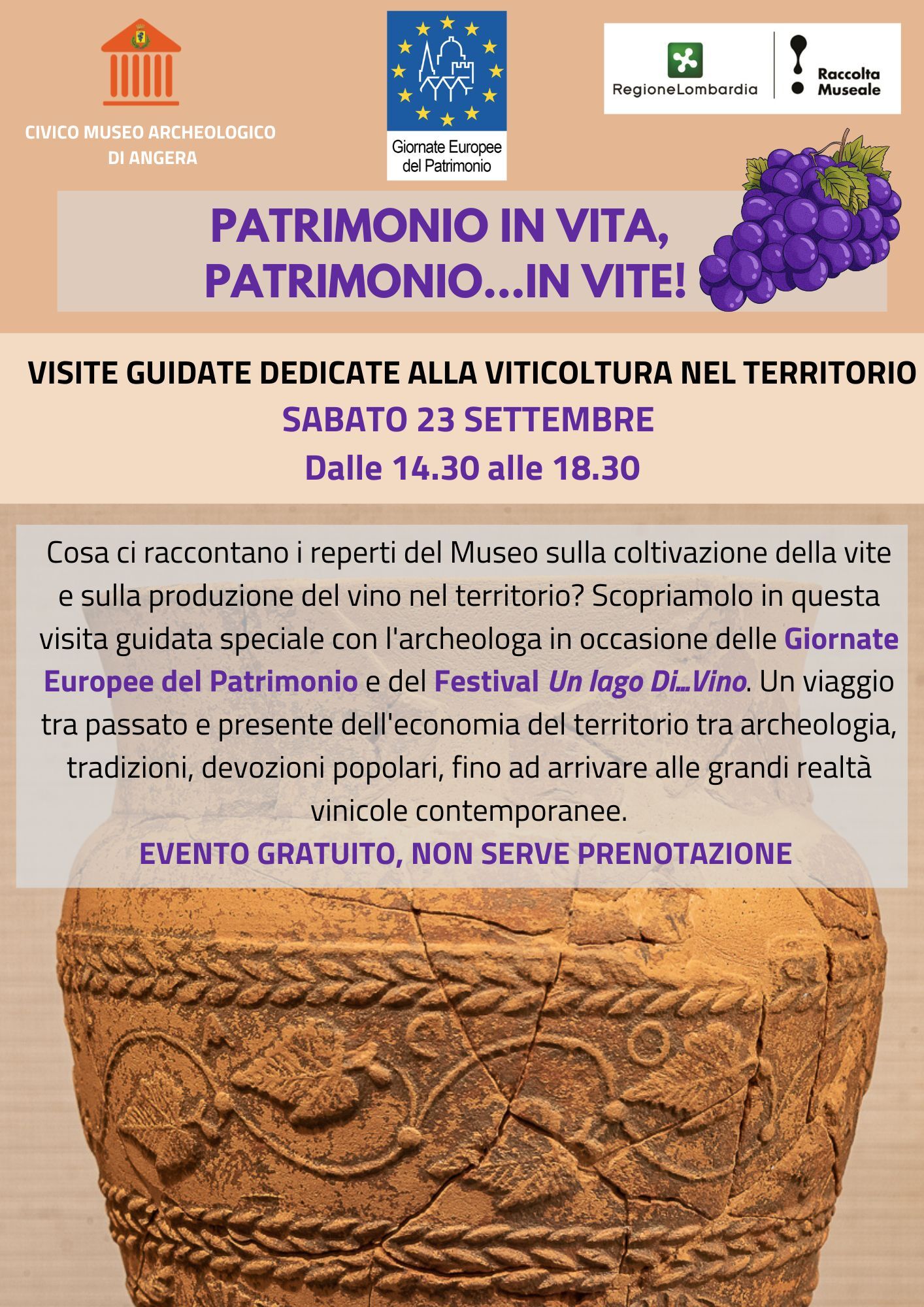 GEP 2023 al Museo archeologico di Angera. Patrimonio in vita, patrimonio... in vite!